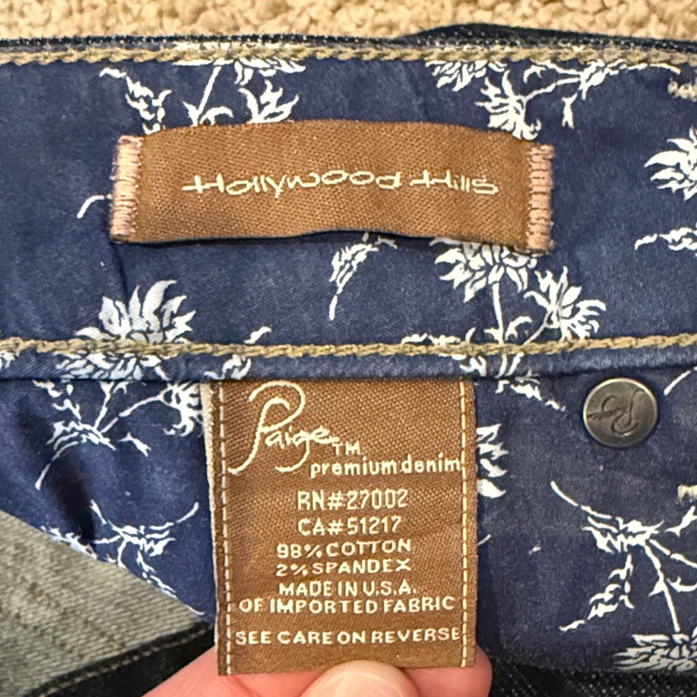 PAIGE Dark Indigo Flare Jeans - Picture 3 of 4